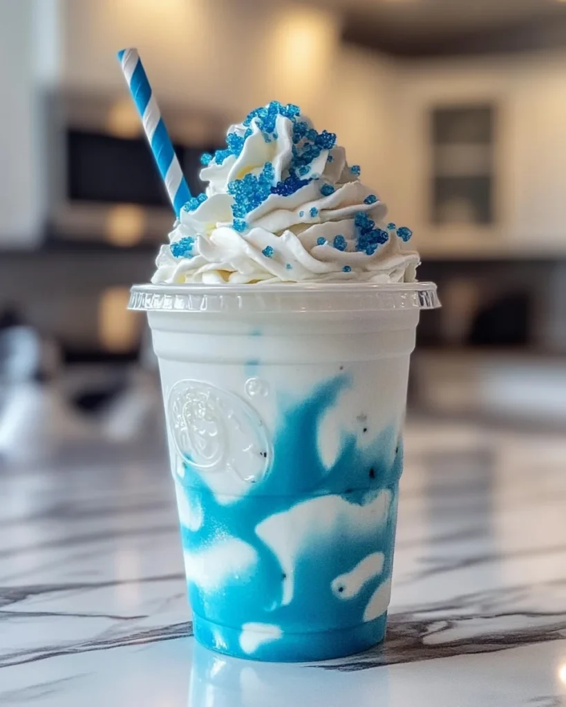 Vanilla Bean Frappuccino with Blue Raspberry | Refreshing Treat