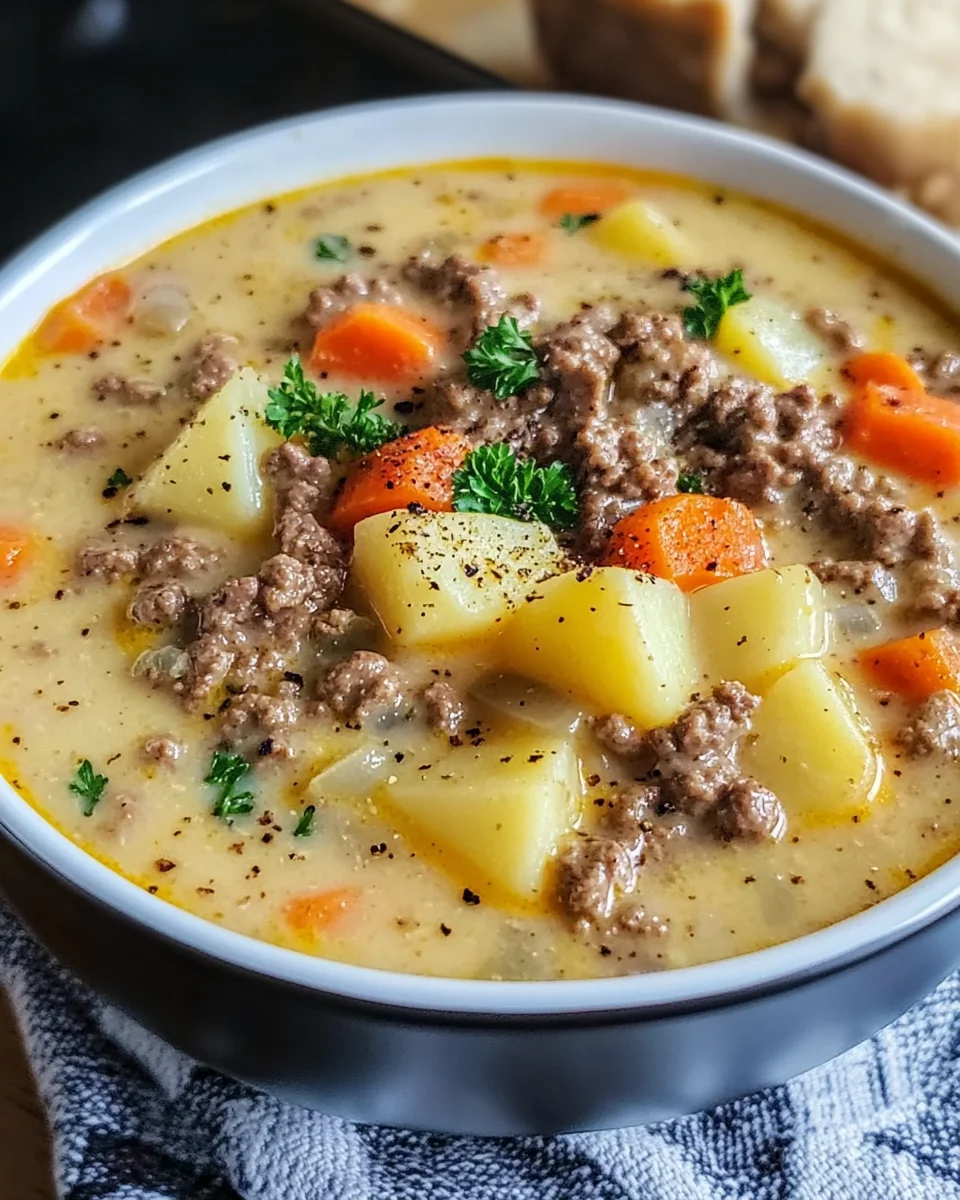 Crock Pot Hamburger Potato Soup