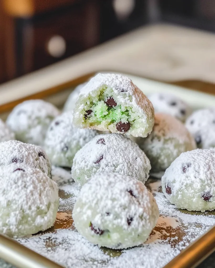 Mint Chocolate Chip Snowball Cookies: A Festive Treat Recipe