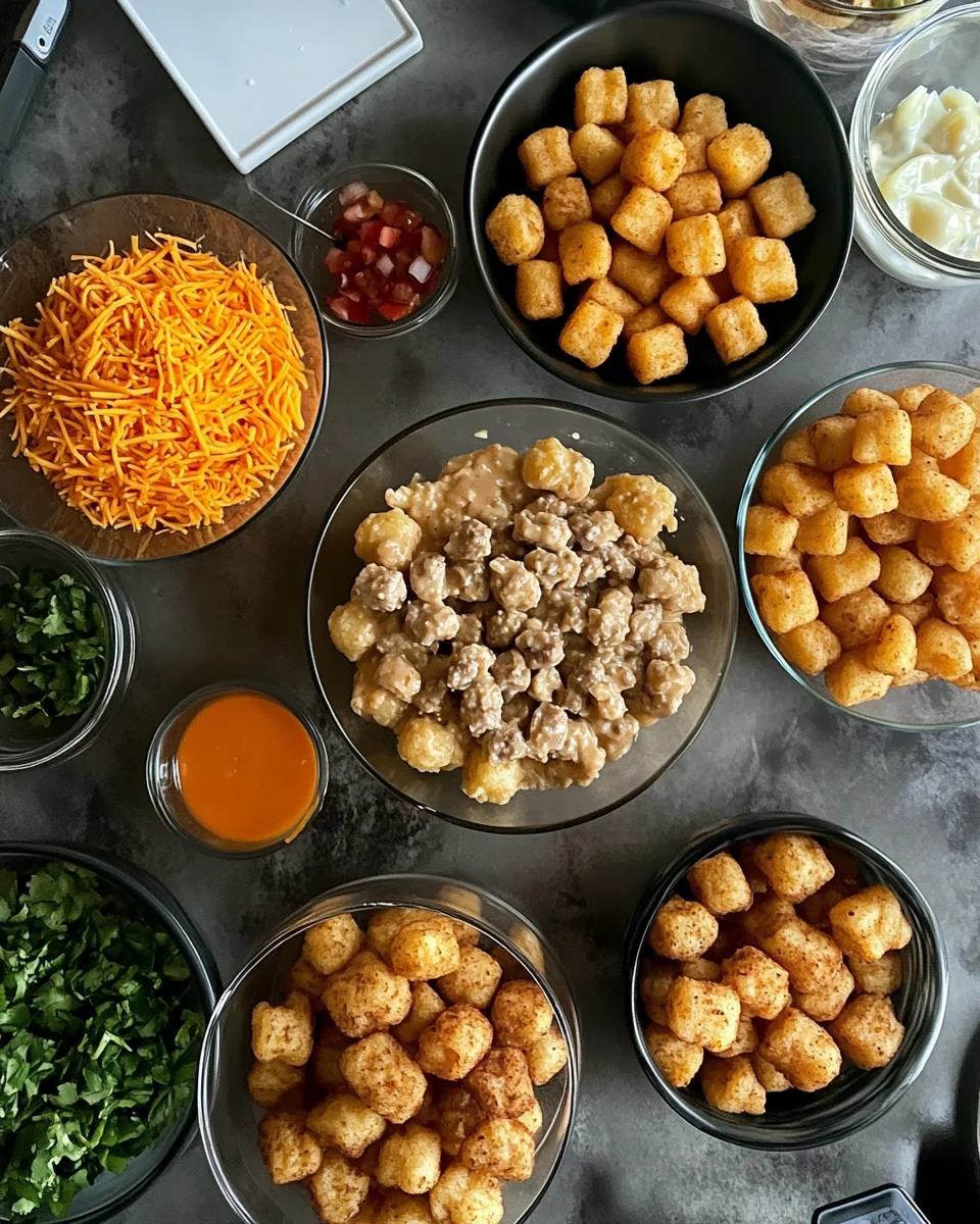 Tater Tot Breakfast Bowl with Sausage Gravy