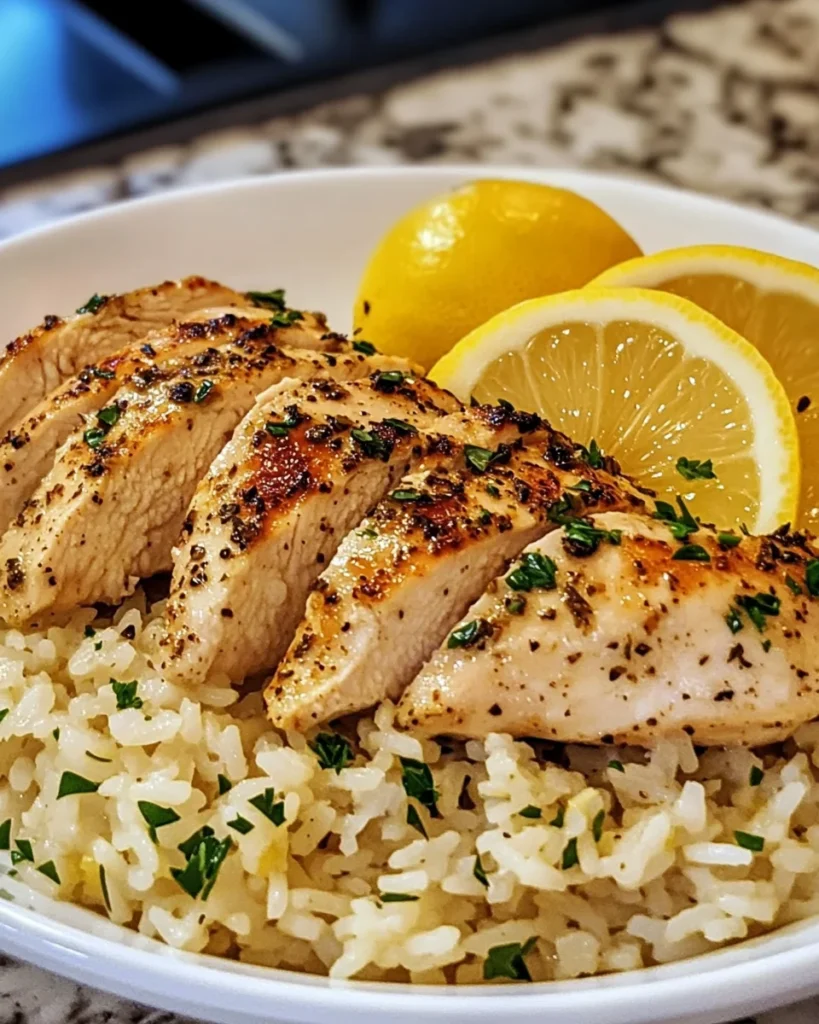 Greek Chicken and Lemon Rice: