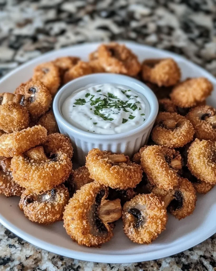 Crispy Fried Mushrooms with Cool Ranch Dip