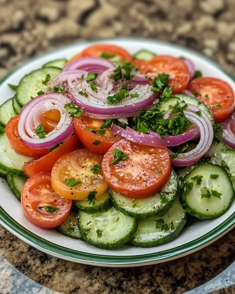 This Cucumber, Tomato, and Onion Salad: A Refreshing Delight