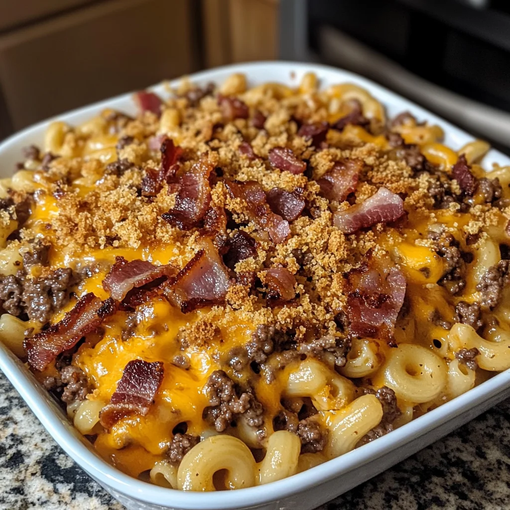 BBQ Bacon Cheeseburger Casserole