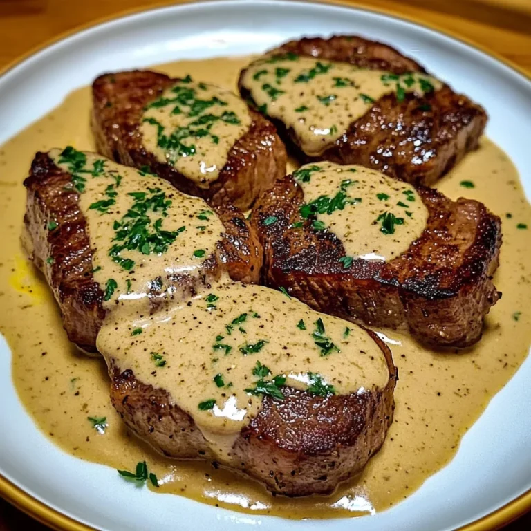 Juicy Steak with Creamy Garlic Sauce: A Flavorful Delight