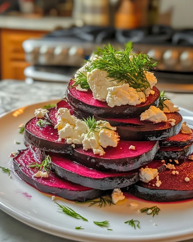 Oven-Roasted Beet & Feta Napoleons with a Honey Herb Dressing