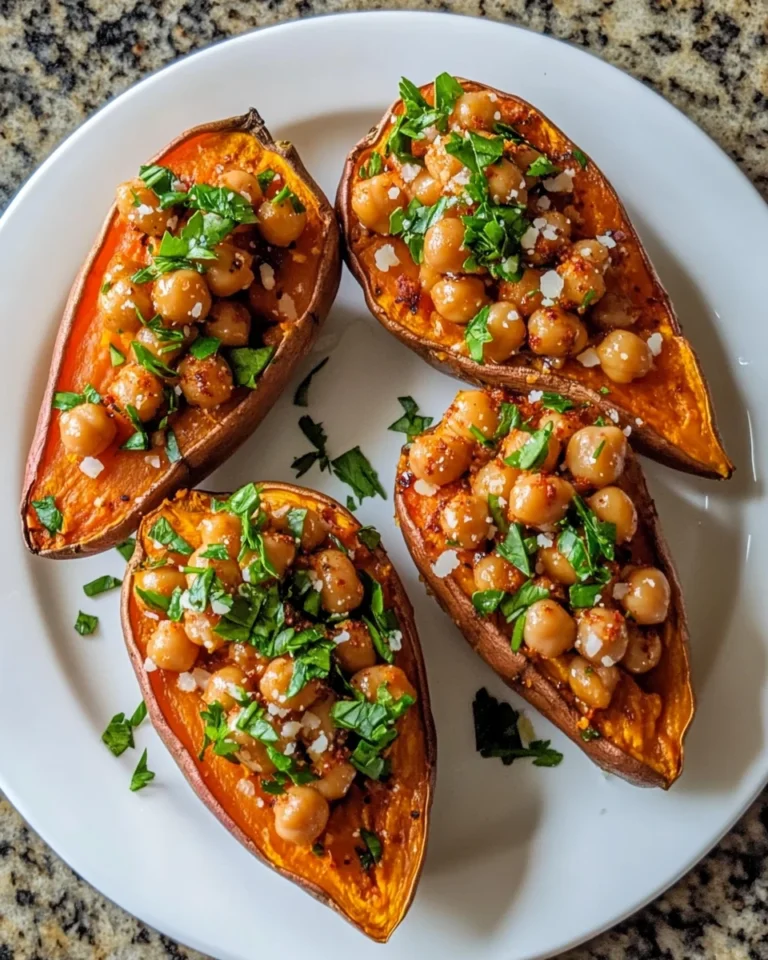 Sweet Potatoes with Tahini Butter Chickpeas: A Delicious Recipe
