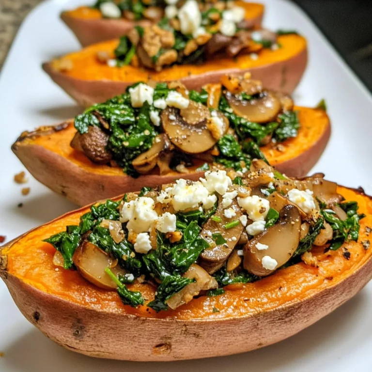 Stuffed Sweet Potatoes with Spinach, Mushroom, and Feta: A Must-Try Recipe