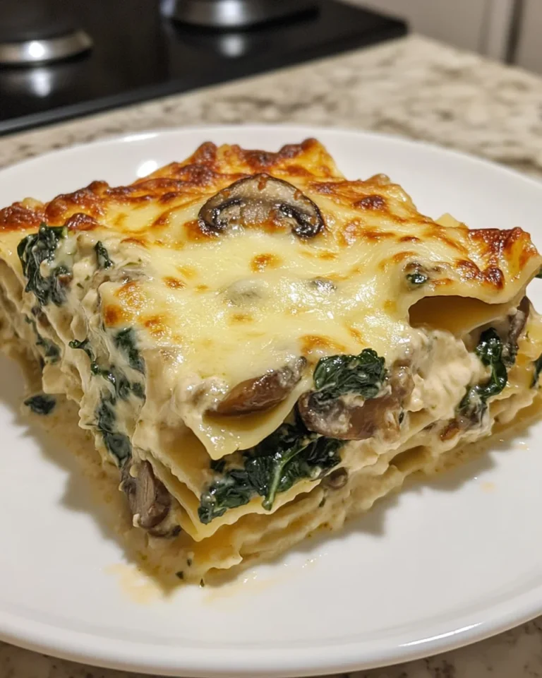 Creamy Spinach Mushroom Lasagna