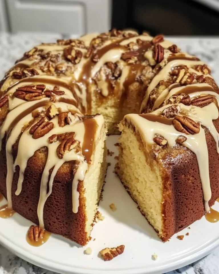 Pecan Caramel Cinnamon Roll Cream Cheese Pound Cake