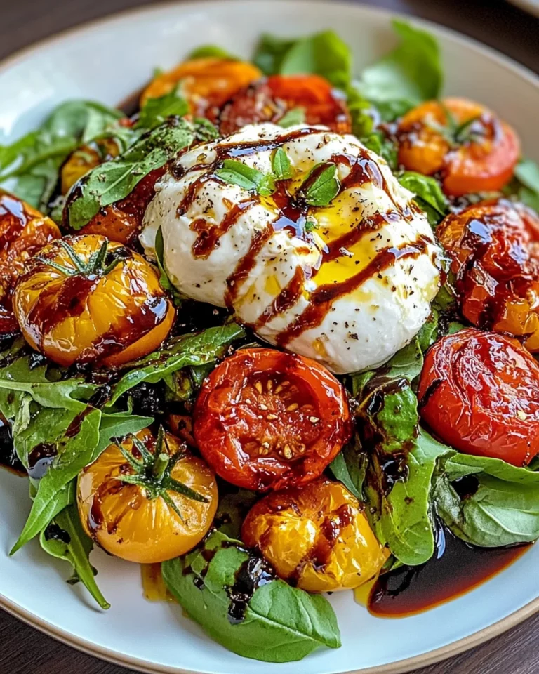 Oven Roasted Tomatoes & Burrata Salad