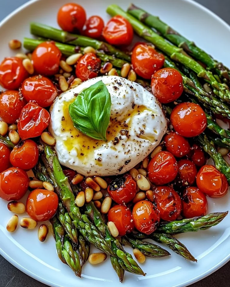 Asparagus Tomato Salad with Burrata Cheese