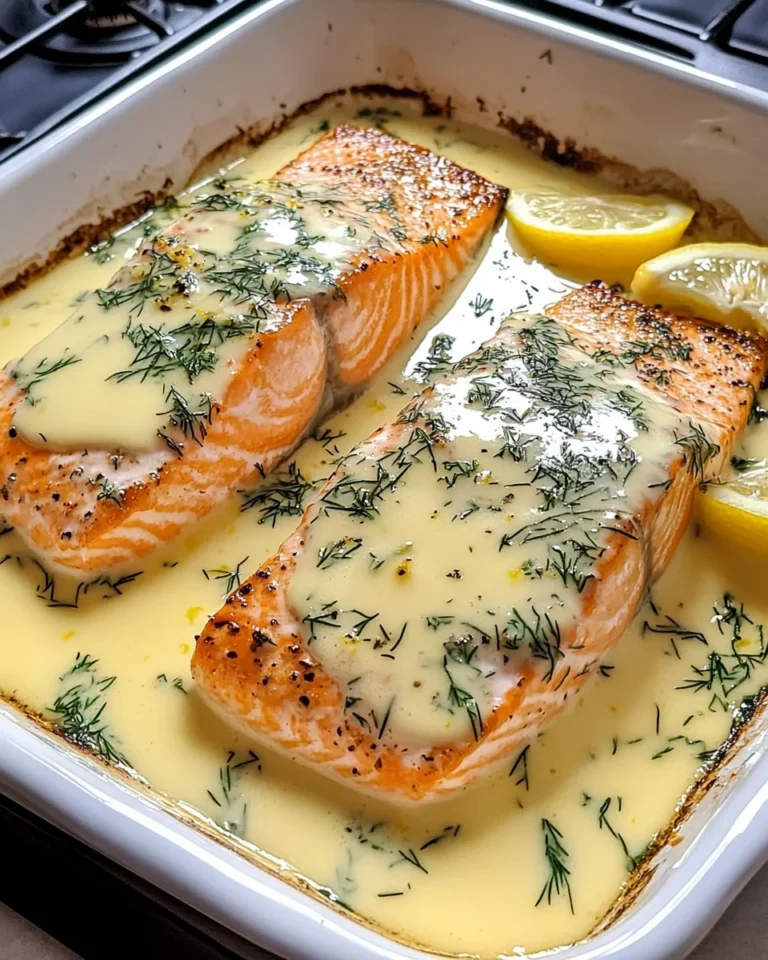 Baked Salmon with Lemon Butter Cream Sauce