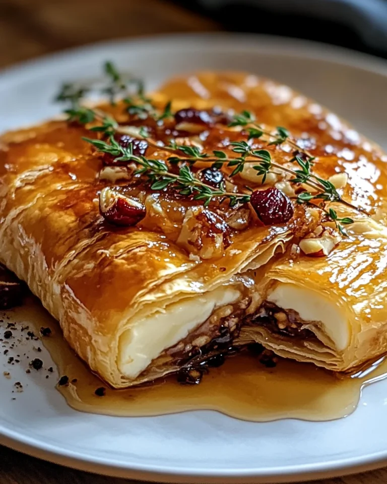 Baked Brie in Puff Pastry with Honey and Fig