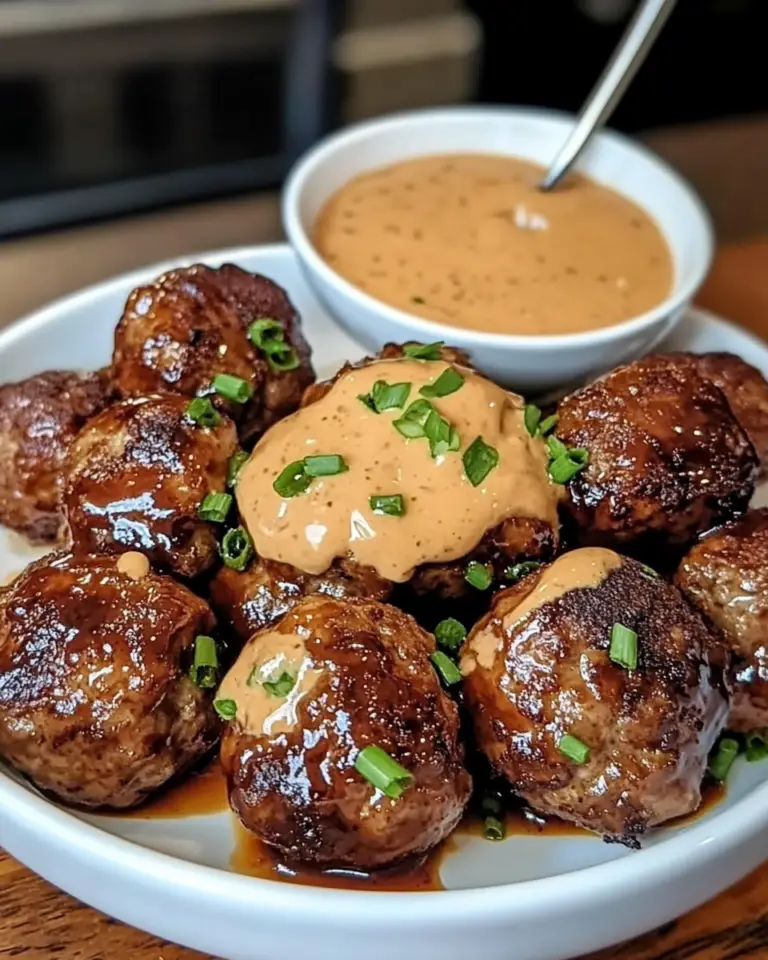 Korean BBQ Meatballs with Spicy Mayo