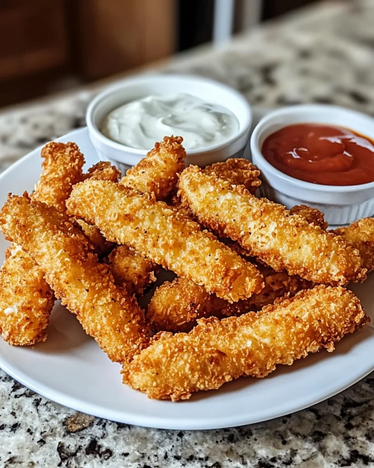 Crispy Mozzarella Sticks with Marinara and Creamy Dip