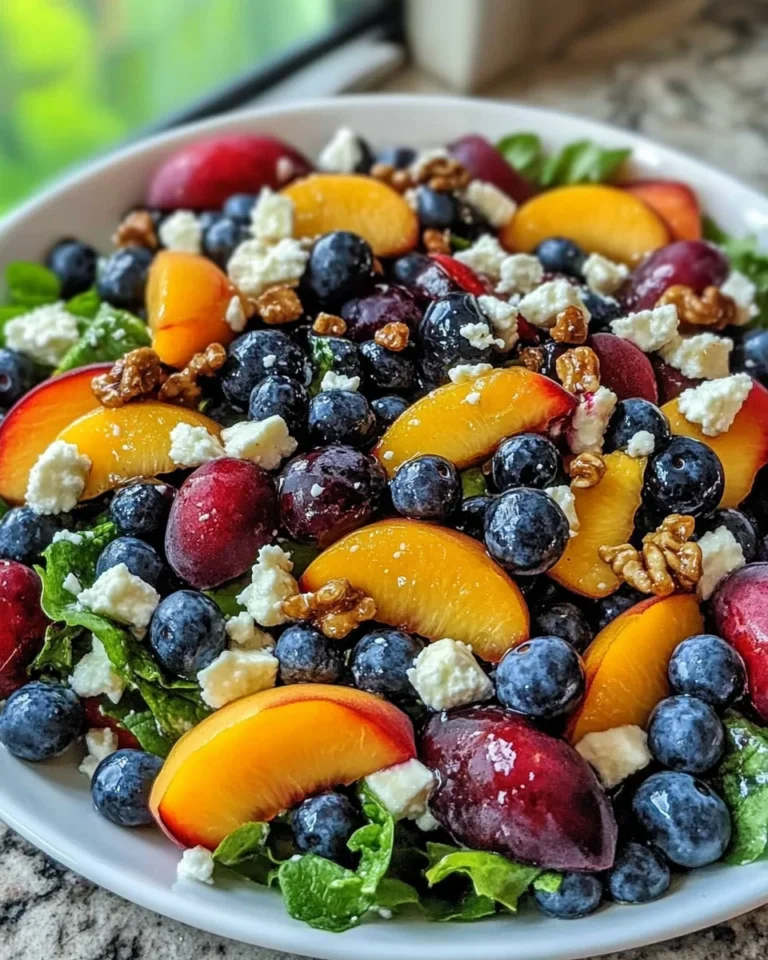 Blueberry Peach Feta Salad