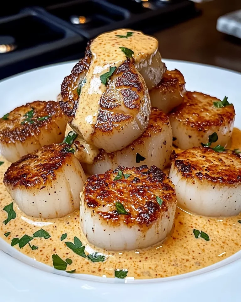 Seared Scallops with Spicy Cajun Cream Sauce