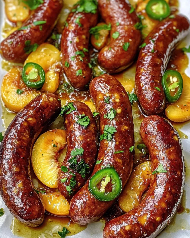 Jalapeno Peach Hasselback Kielbasa
