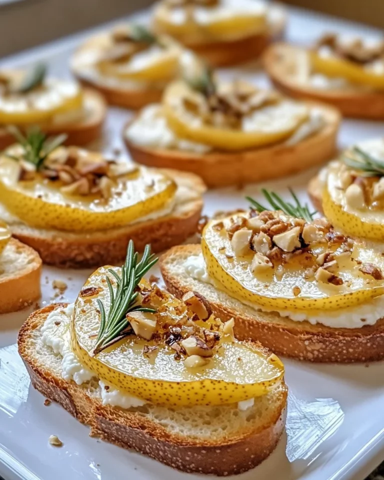 Pear Goat Cheese Crostini