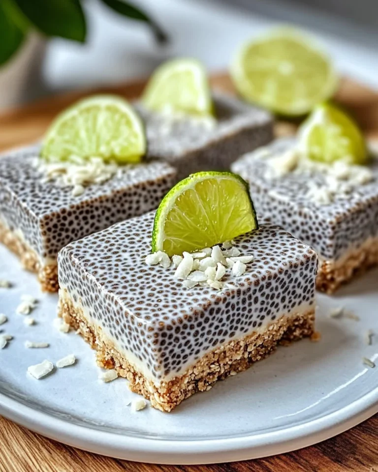 Refreshing No-Bake Chia Pudding Bars with Zesty Coconut Lime Flavor