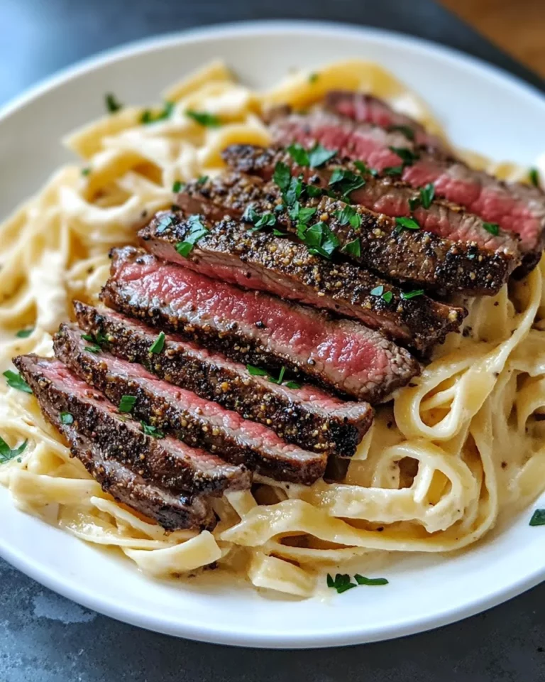 Spicy Cajun Steak with Creamy Alfredo Pasta