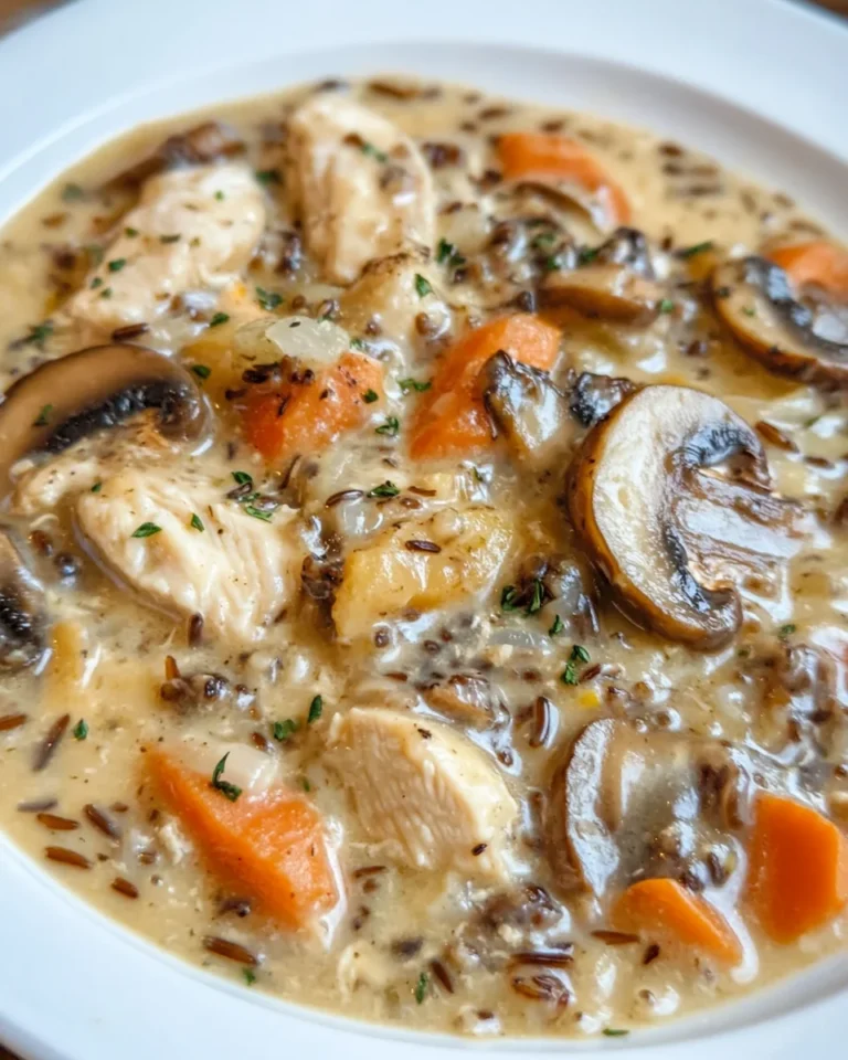 Creamy Mushroom Chicken and Wild Rice Soup