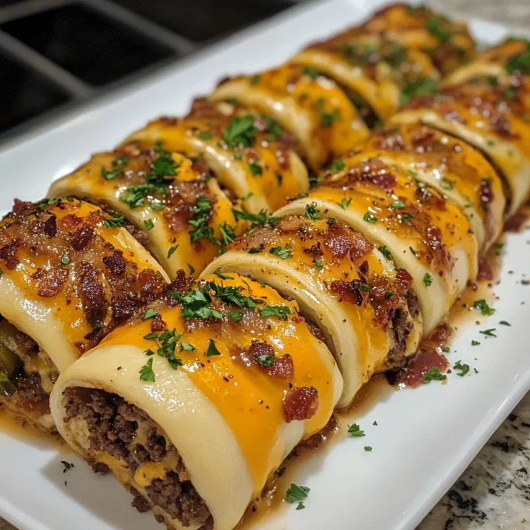 Garlic Butter Bacon Cheeseburger Rollups
