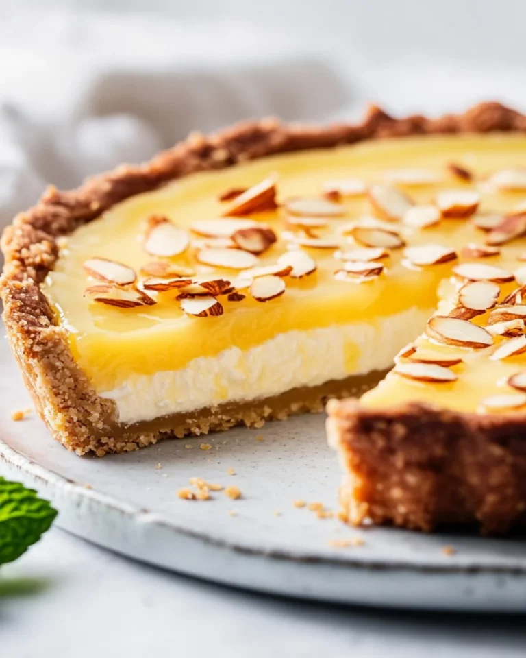 Lemon Mascarpone Tart with Crunchy Almond Crust