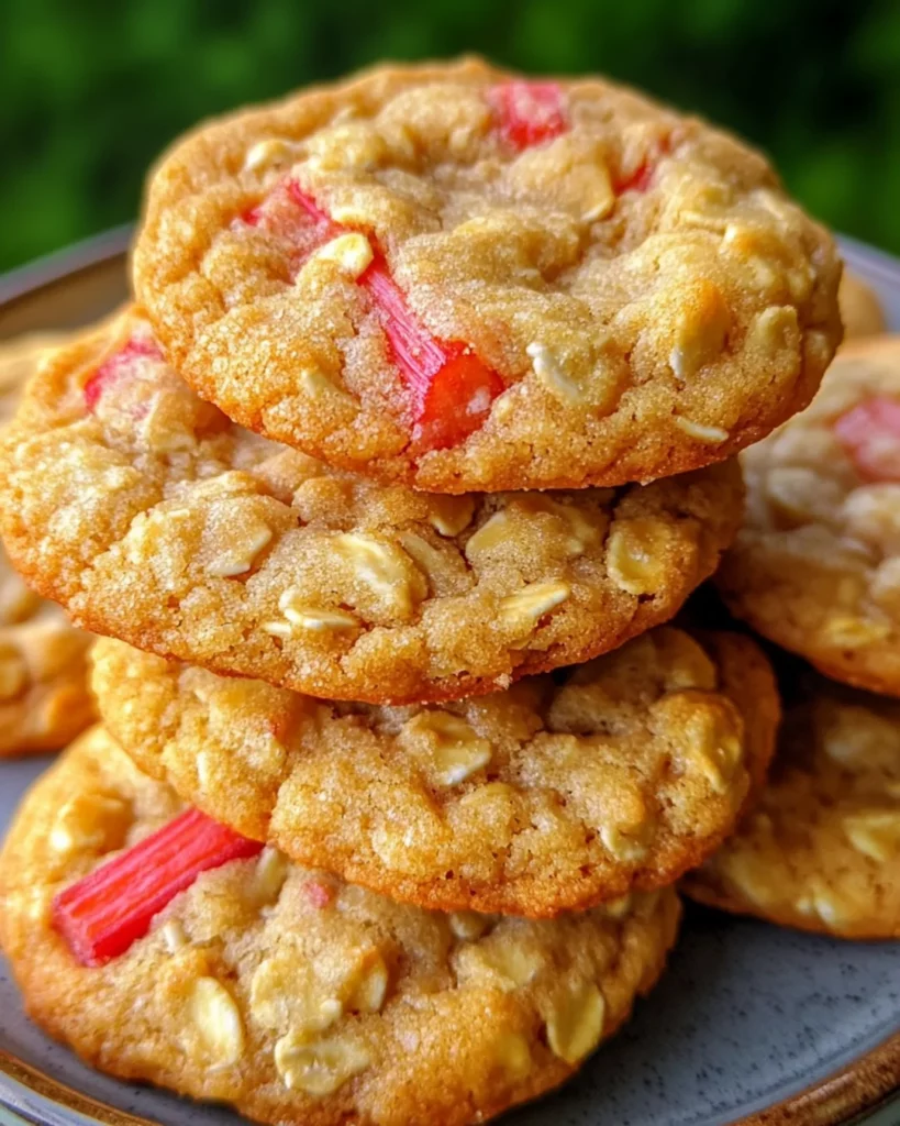 Rhubarb Oat Cookies