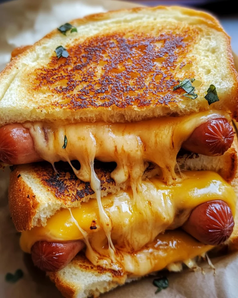 Golden brown Air Fryer Grilled Cheese Hot Dogs ready to serve