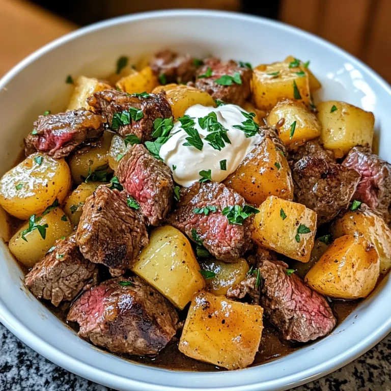 Crockpot loaded steak and potato bake for easy comfort!