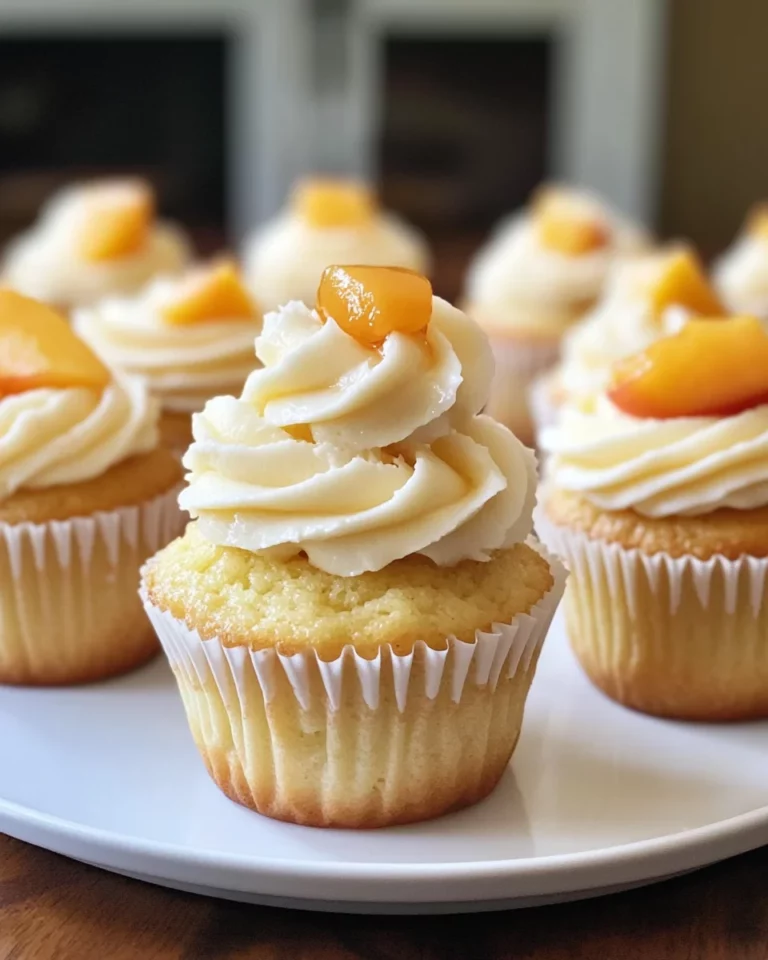 Honey Peach Cream Cheese Cupcakes