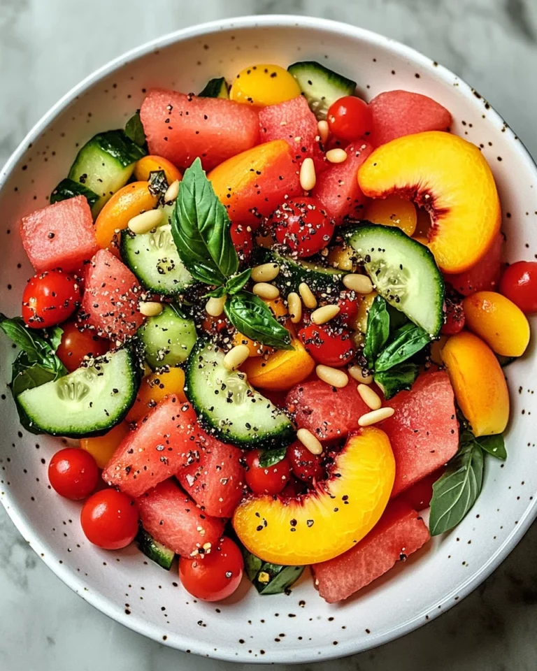 Summer peach watermelon salad