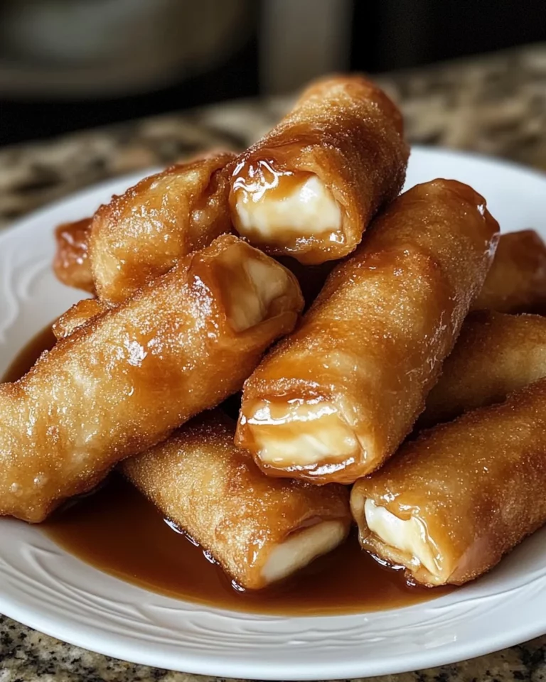 Cheesecake Egg Rolls (with Easy Caramel Sauce)