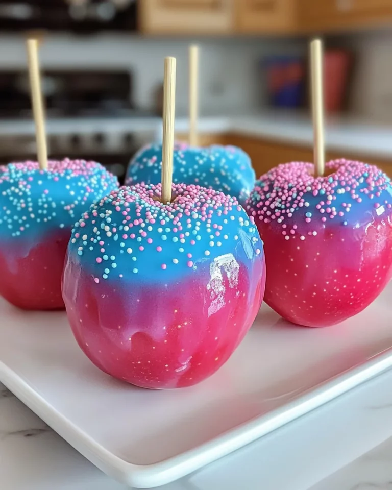 Cotton Candy Swirl Candy Apples