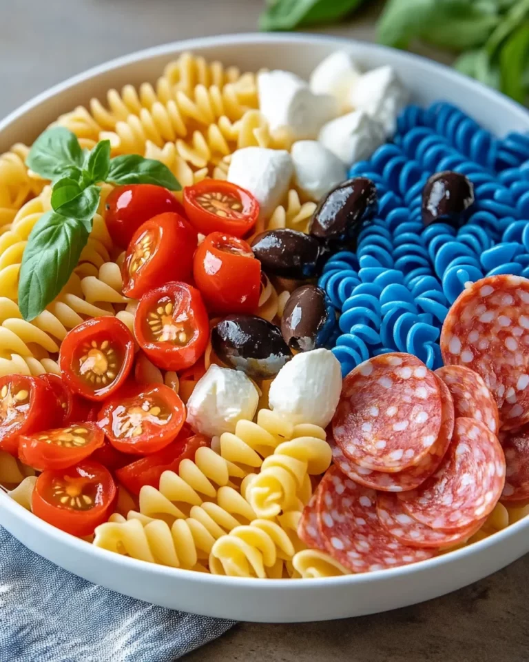 Chilled 4th of July Pasta Salad