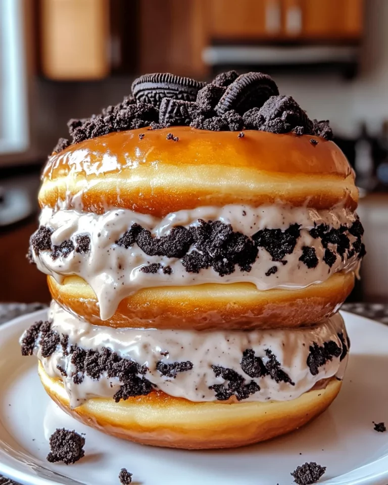 Oreo Cheesecake Stuffed Donut Burger