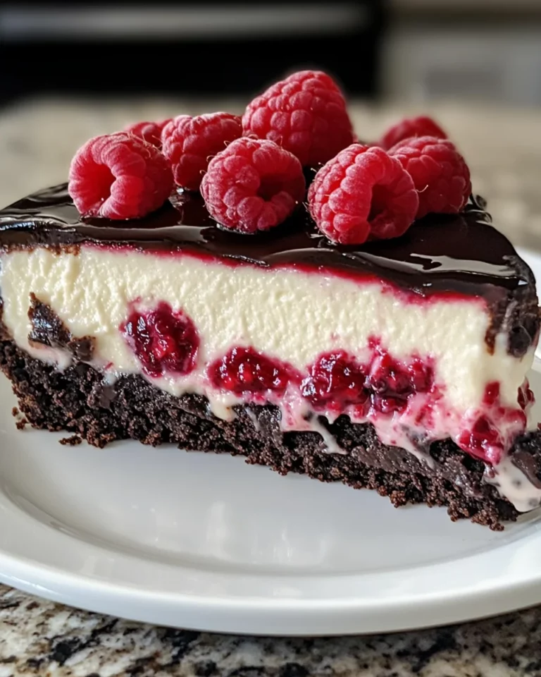 Dark chocolate raspberry cheesecake