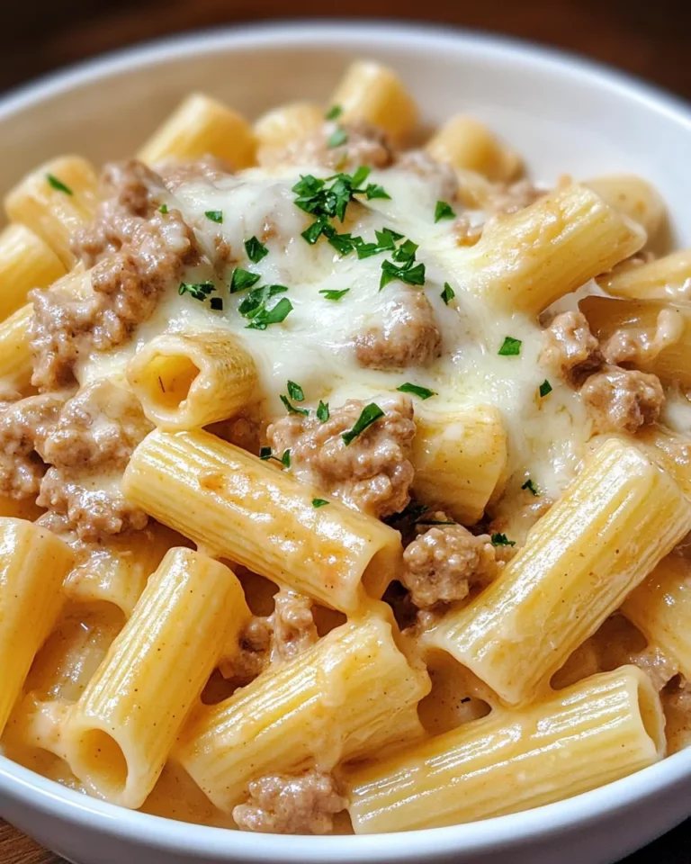 Cheesy ground turkey pasta that will delight your taste buds!
