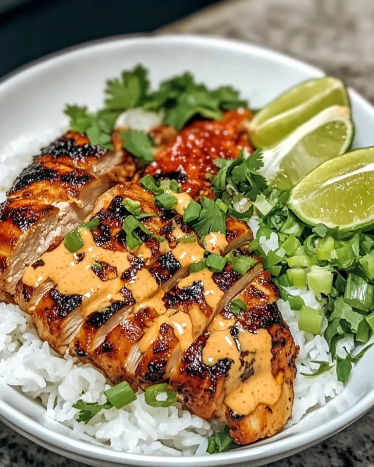 Sweet Chili Chicken Bowl with Coconut Lime Drizzle
