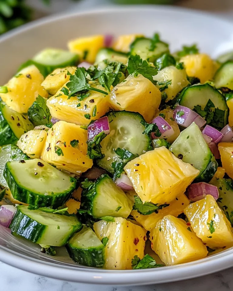 Pineapple Cucumber Salad delights with fresh flavors!