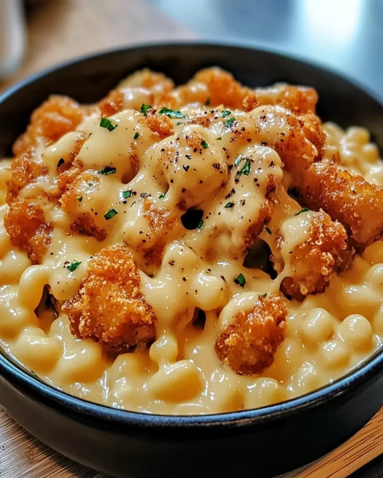 Creamy honey pepper chicken mac and cheese