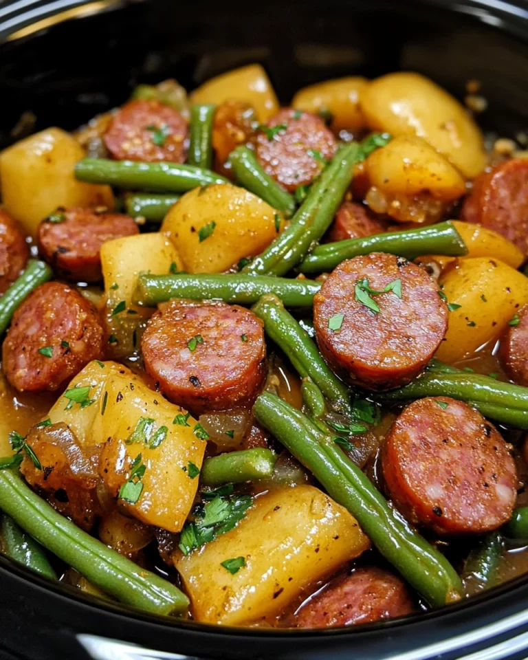 Crockpot kielbasa and green beans: Effortless Dinner Bliss!