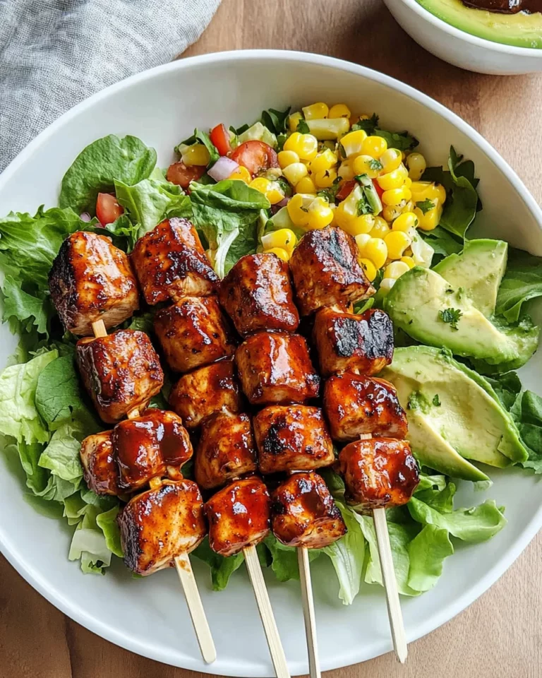 BBQ Chicken Skewer Salad