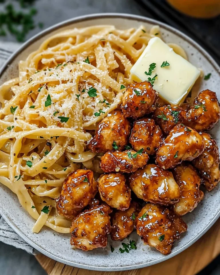 Honey Pepper Chicken with Creamy Garlic Butter Pasta