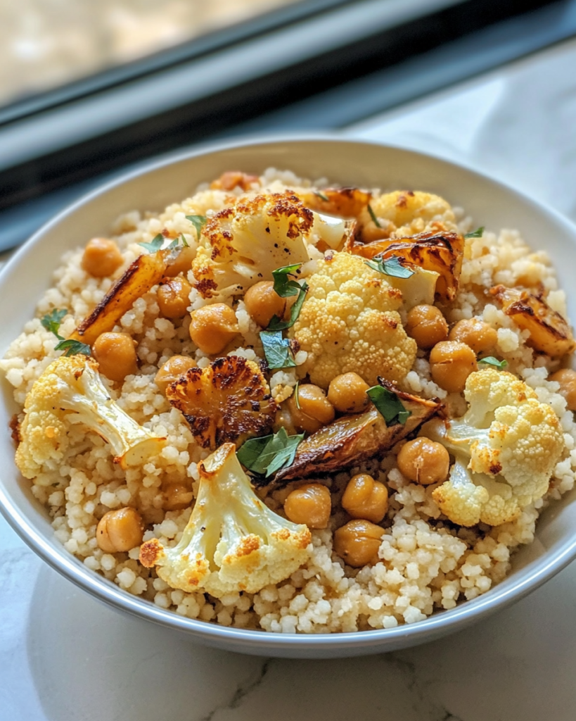 Coconut Couscous Roasted Cauliflower