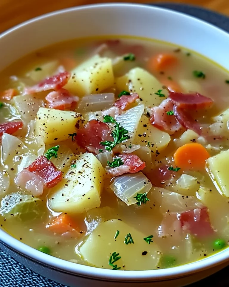 Bacon Cabbage and Potato Soup warms your soul today!