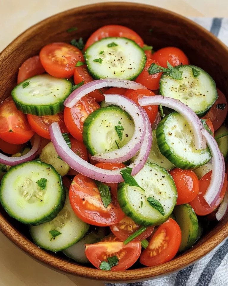 Cucumber, Tomato and Onion Salad is a must-try recipe!