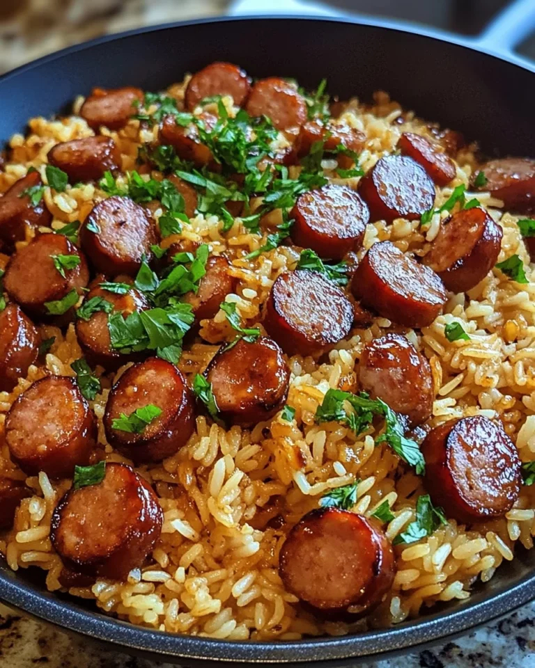 One-Pan Sweet and Tangy BBQ Sausage Rice